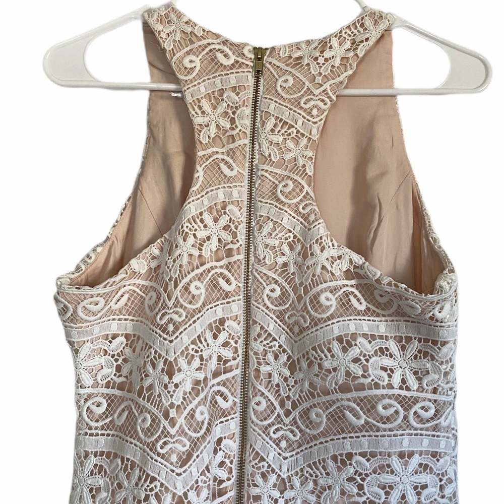 NWOT LAVENDER BROWN White Lace Overlay Dress - Picture 7 of 10